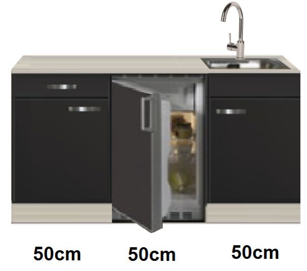 Keukenblok incl spoelbak koelkast RAI-4458 - Keuken-land