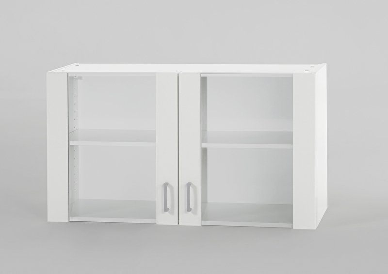 hobby hoek Tegenover Bovenkast Wit met glas 100cm x 32 cm OPTI-36 - Keuken-land